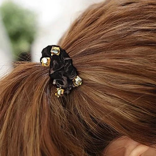1 шт. Женская Вельветовая резинка для волос с кристаллами|jewelry cooper|jewelry codejewelry flash |