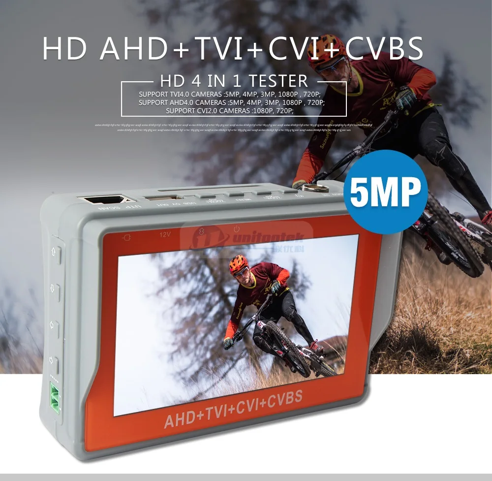 5MP CCTV камера тест er для 4 в 1 HD AHD TVI CVI CVBS аналоговая камера Видео Аудио тест безопасности er с 4,3 дюймовым ЖК-монитором