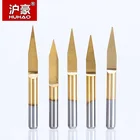 Huhao 10 шт.лот 3.175 мм Гравировка Биты ЧПУ 10 градусов-90 фрезы твердосплавные фреза титановое покрытие ЧПУ Инструменты