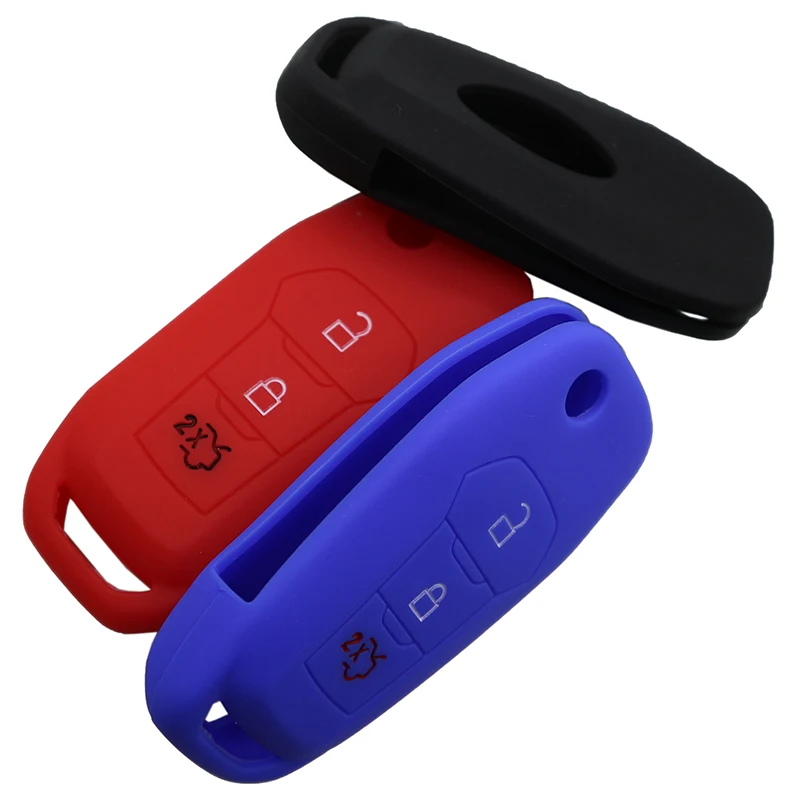 3 кнопки силиконовый Флип резиновый автомобильный ключ чехол для Ford Focus Fiesta C Max KA