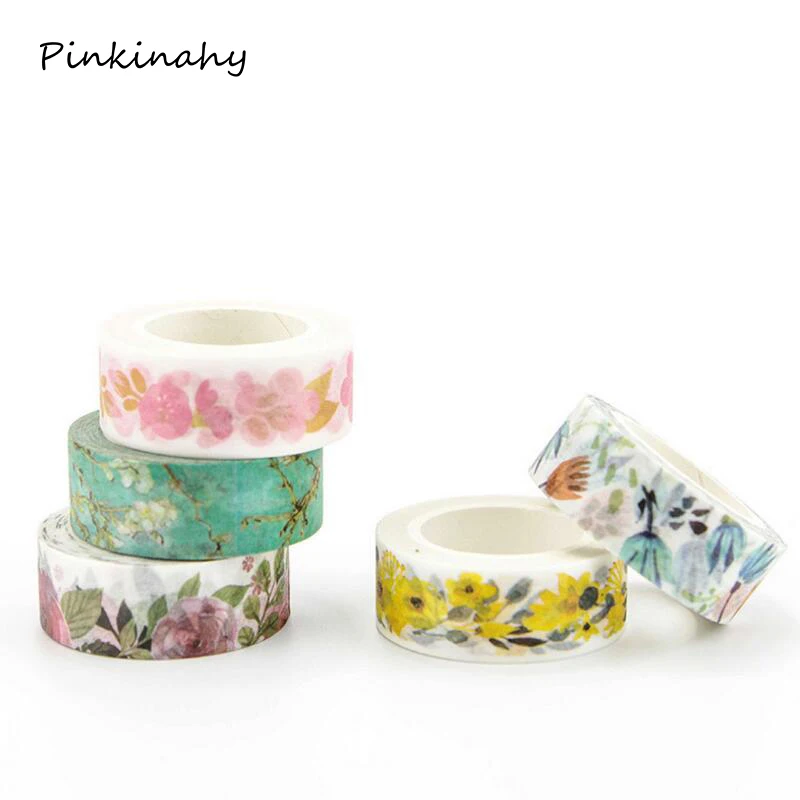 DIY Cute Kawaii Flower Masking Washi Tape Lovely Decorative Adhesive For Home Decoration Diary | Канцтовары для офиса и дома