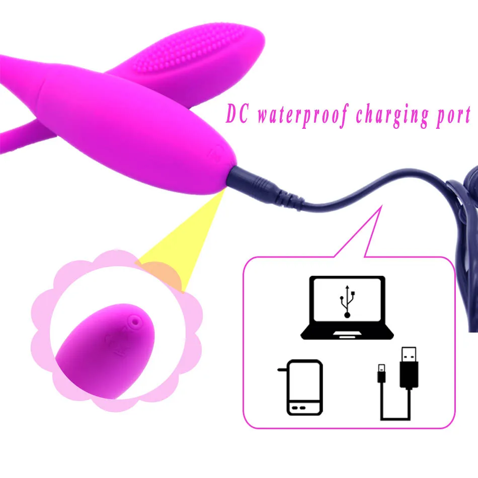 Силиконовый двойной массажер для женской мастурбации с USB зарядкой вагинальный и