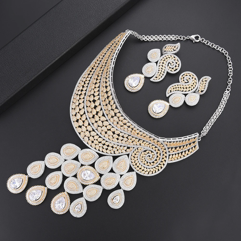 SisCathy роскошное ожерелье с кубическим цирконием павлина серьги кольцо браслет