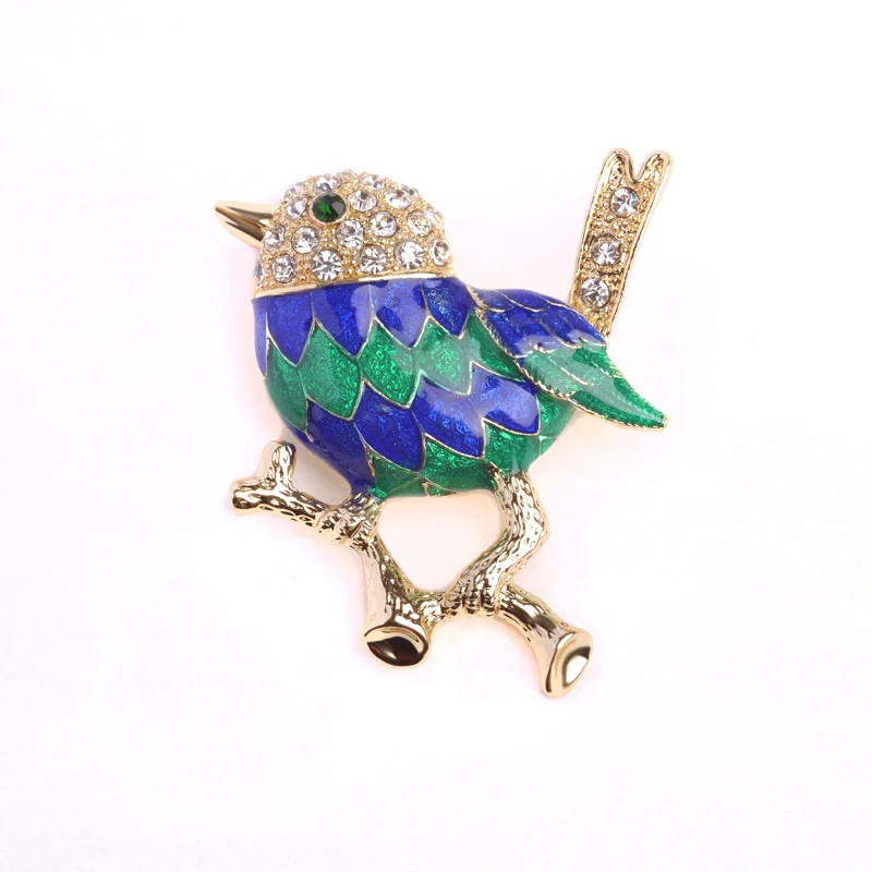 Роскошные брендовые эмалированные броши на булавке Милая брошь в виде птицы