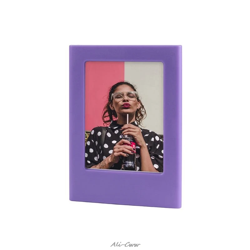 Magnetic Photoframe Mini Colorful DIY Magnetic Photo Frame Fridge Refrigerator Magnet Picture Frame for Holding 3 Inch Photos - Цвет: Violet