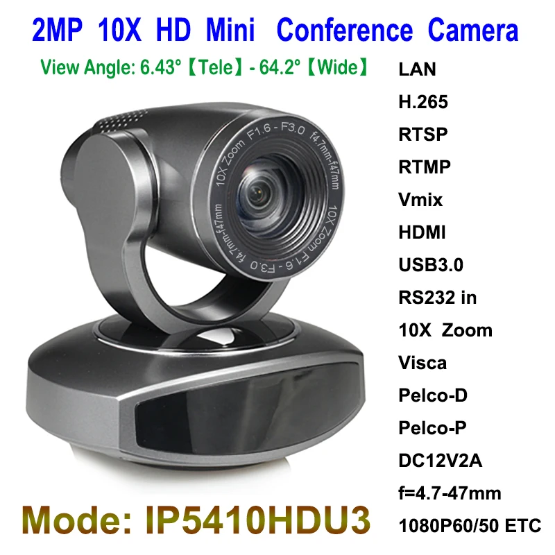 2MP Full HD 1080p PTZ IP HDMI USB3.0 видео конференц-камера 10x оптический зум до 60fps | Безопасность