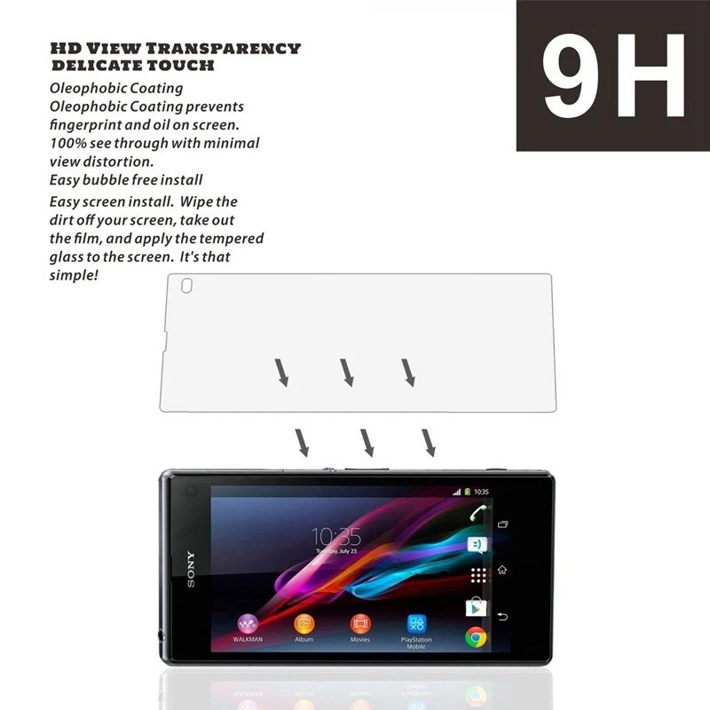 Закаленное стекло 9H HD для sony Xperia Z Z1 Z2 Z3 Z3+ Z4 Compact Z5 Plus M2 M4 Aqua, защитная пленка, чехол