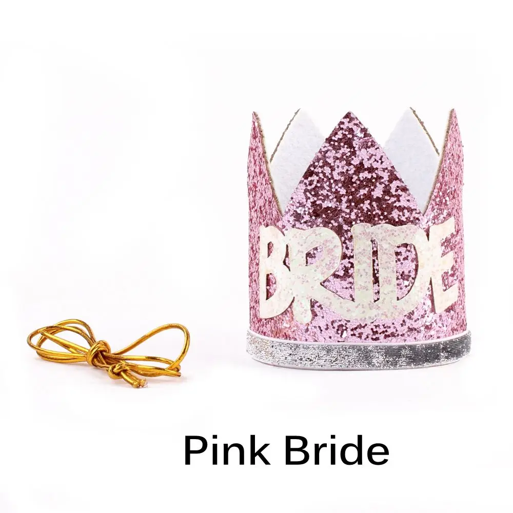 Bride pink Цветочная корона, детская корона для первого дня рождения, Цветочная тиара, повязка на голову для мальчиков и девочек, вечерние головные уборы, повязки для волос, вечерние аксессуары - Цвет: Bride pink