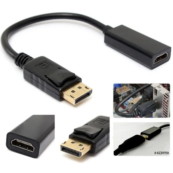 DHL 100 шт. адаптер DisplayPort-HDMI DP порт дисплея к HDMI преобразователь штекер-гнездо