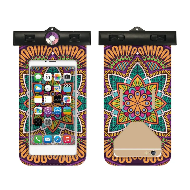

Bohemia Style Phone Waterproof CaseSealed Pouch Diving Bag Cover Sunshade UV 6.1 Inch Hanging Armband Bag