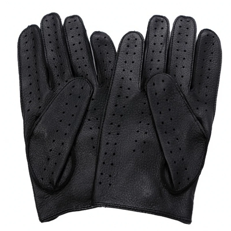 Brand High Quality Men's 2021 New Deerskin Gloves Four Seasons Fashion Vintage Driving Genuine Leather Moto Riding Men | Аксессуары