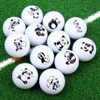 1 pc cute cartoon panda golf ball double layer synthetic rubber golf practice balls gift balls for golf range training 42 67mm
