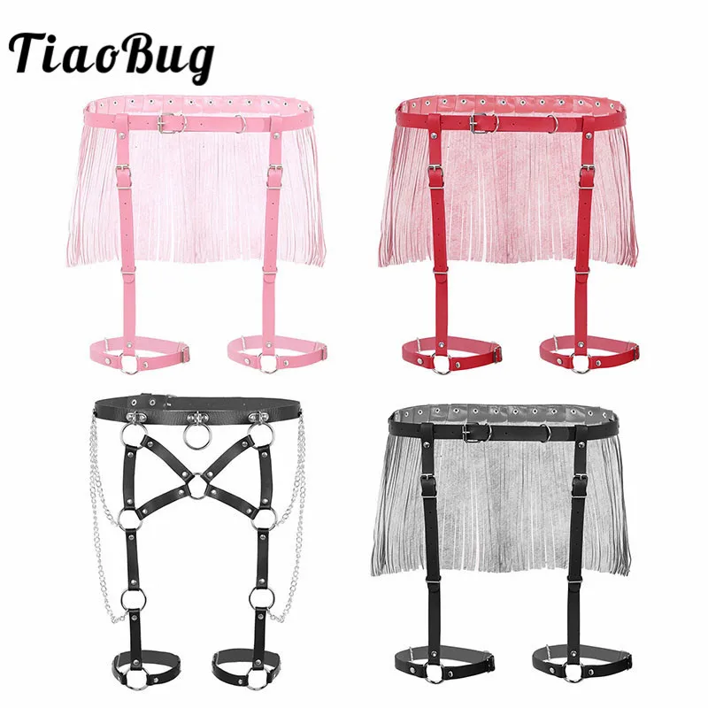 Женский ремень TiaoBug из искусственной кожи с кисточками и металлической