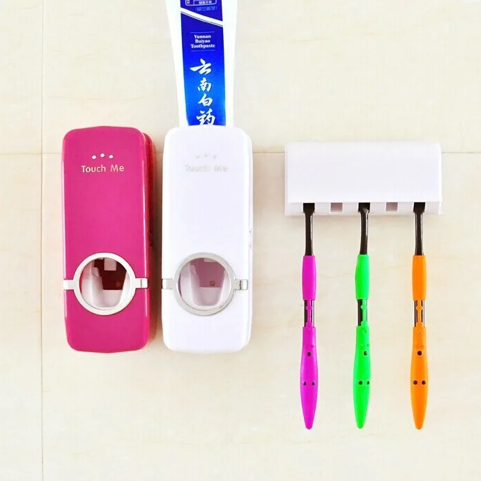 Автоматический диспенсер для зубной пасты набор с 5 держателями зубных щеток