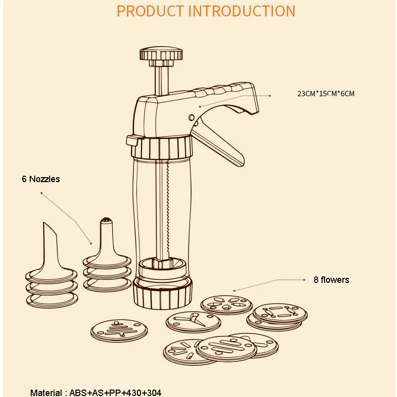 Кухонные пресс формы для печенья наборы с пистолетом 16 форм украшения и 6 насадок