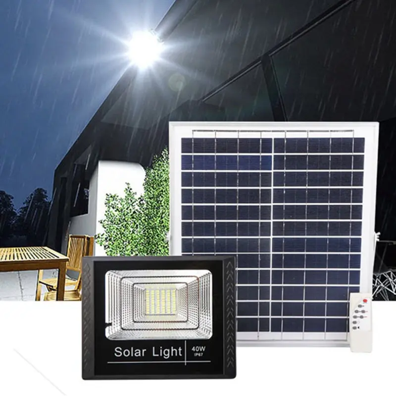 10W25W45W120W Открытый Солнечный уличный световой поток Наружное освещение яркая Водонепроницаемая большая солнечная панель дистанционный настенный светильник