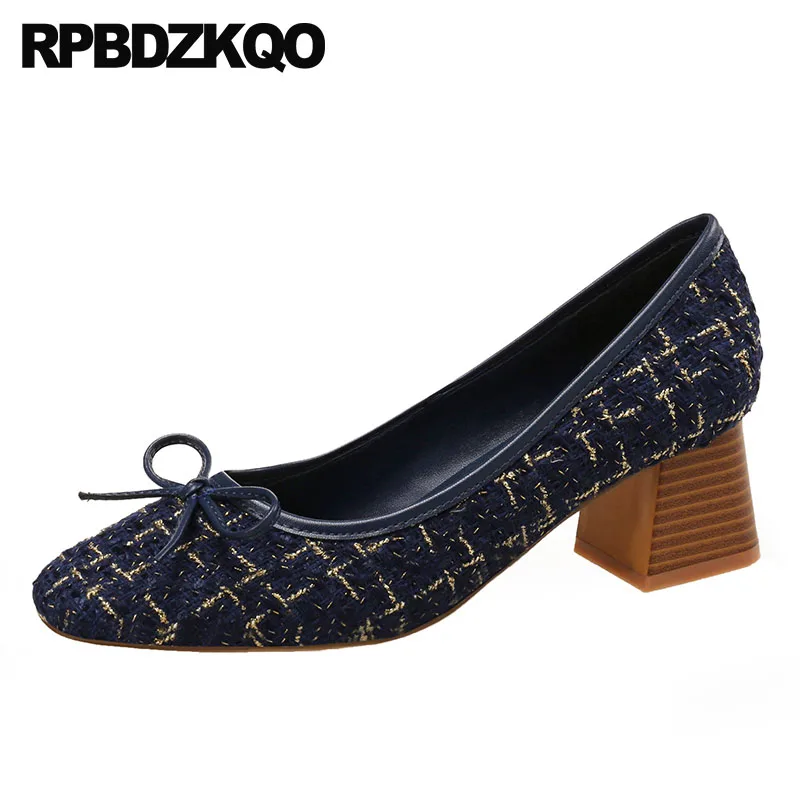 

Ladies Chinese Square Toe Size 34 Breathable Kawaii 2021 Navy Blue 5 China Designer Women Flats Shoes With Little Cute Bowtie