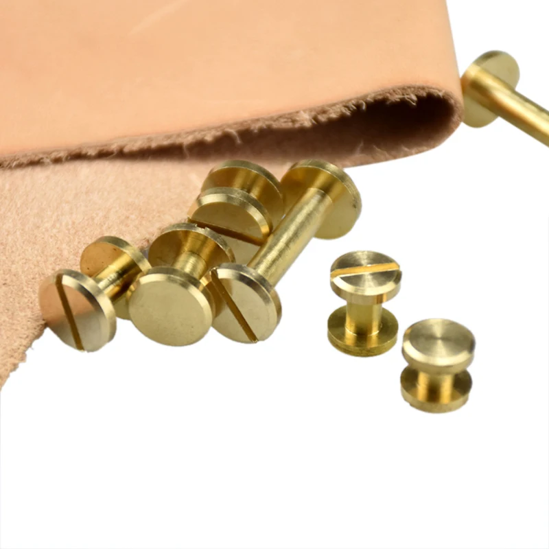 30 шт. твердая латунная двойная кнопка заклепка винт для ногтей винтовая кожаный