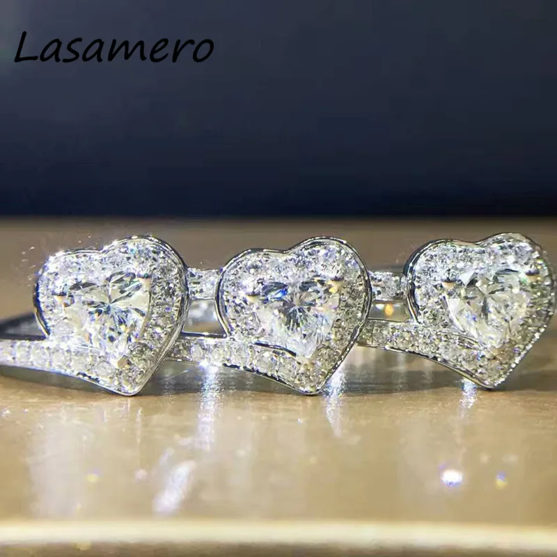 Кольцо LASAMERO для нее 0 51ctw 18k белое золото с сердечком кольцо натуральным
