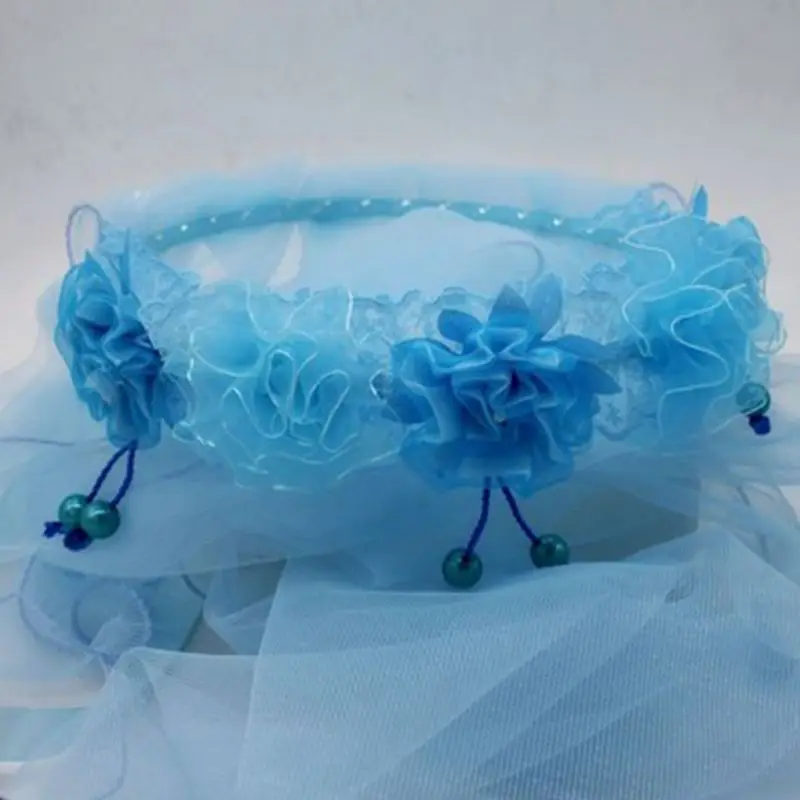 Детский Свадебный ободок для волос девочек кружевной Венок с цветами корона