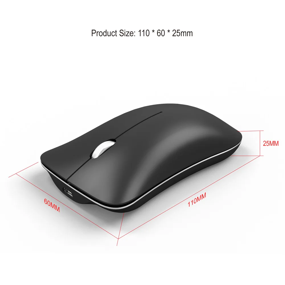 Модная Двухрежимная Bluetooth 2,4G Беспроводная игровая мышь 1600 dpi для ноутбука, компьютера, мыши с usb-приемником, перезаряжаемая батарея