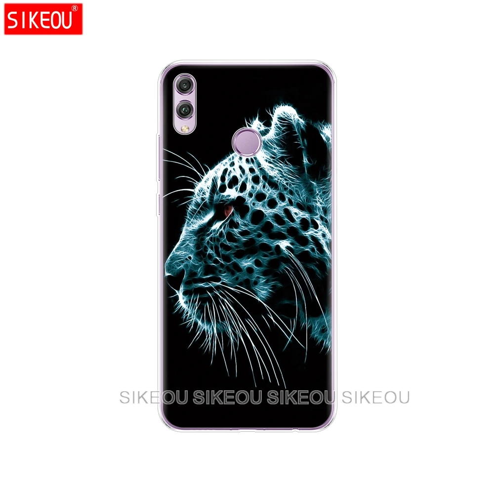 Мягкий силиконовый чехол для Huawei Honor 8x6,5 дюймов, мягкий чехол из ТПУ для Huawei Honor 8 x, чехол для телефона, Волк тигр, Лев, Леопард, медведь