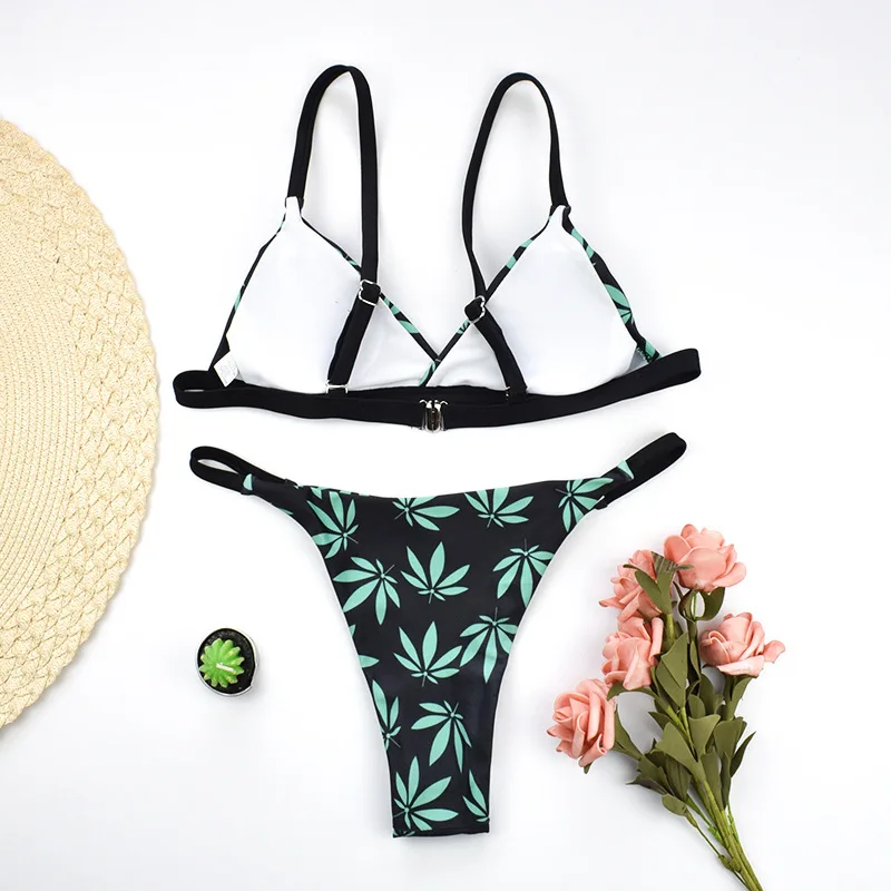 

AIUJXK New Arrival 2019 Summer Multicolor Print Bikini Women Beach Sexy Swimsuit Female Push Up Two Piece Triangle Swimwear