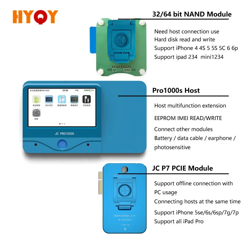 Оригинальный JC Pro1000S P7 PCIE NAND Программист 32/64 бит HDD чтение модуль записи для iPhone XR X 8