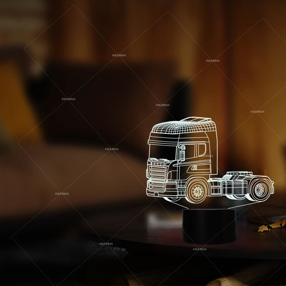 Светодиодный ночник для тяжелых грузовиков 7 меняющихся цветов 3d иллюзия
