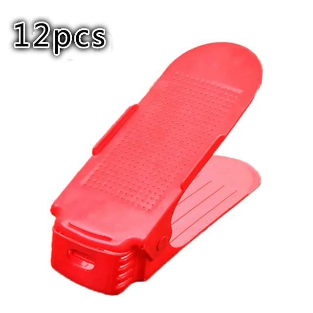 12Pcs Red 12 шт. органайзер для обуви для домашнего использования, современный двойной органайзер для хранения обуви, удобный Обувной Ящик для гостиной, органайзер для обуви, подставка Scarpiera - Цвет: 12Pcs Red