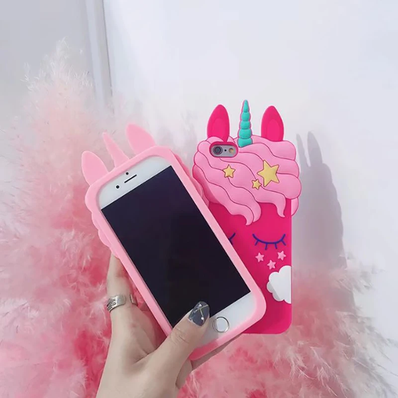 Super cute eyelash unicorn For iPhone x 6s plus 7plus 8plus case TPU soft shell 6 7 8 6plus Phone Silicone Case SQ129 | Мобильные