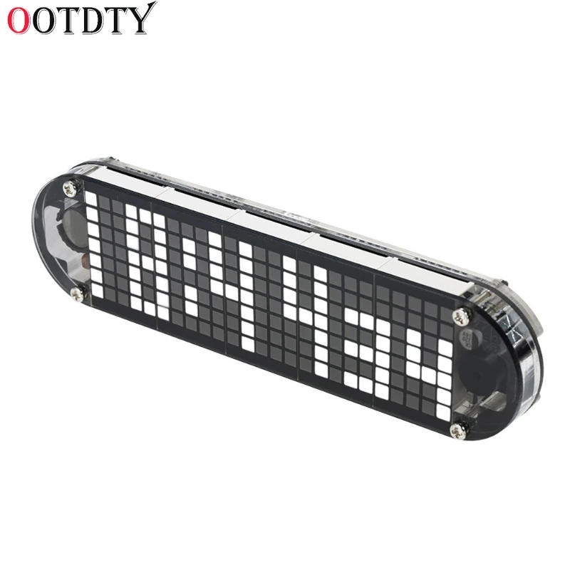 OOTDTY DS3231 измеритель температуры Высокая точность DIY цифровой точечный матричный светодиодный Будильник комплект с прозрачным чехол отображение даты и времени - Цвет: Белый