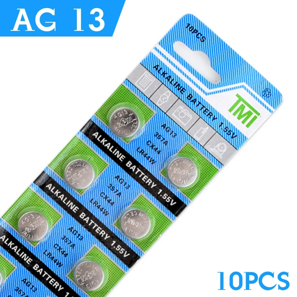 YCDC 10 шт. LR44 A76 AG13 SR1154 357 LR 44 батарейки для монет 1,55 В щелочная батарея для часов, игрушки, калькулятор