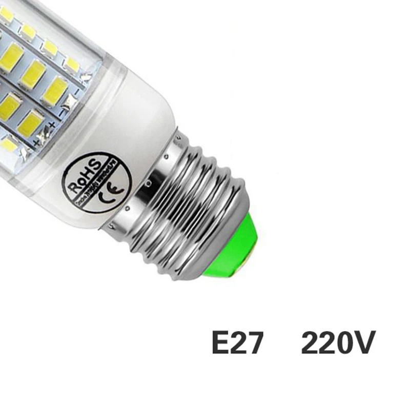 E27 10 шт./упак. светодиодный кукурузная лампа SMD 5730 24-72 светодиодный s 220V Lamparas Светодиодная лампа для дома склад Освещение в помещении E27 E14 светодиодный потолочный светильник - Испускаемый цвет: E27