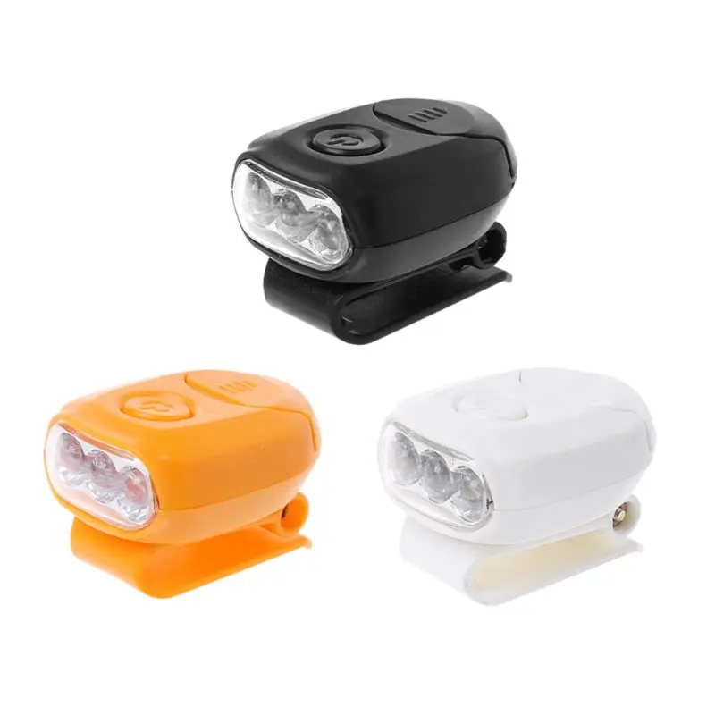 Пластиковый 3 светодиодный фонарь для бейсбола головной убор с зажимом фара