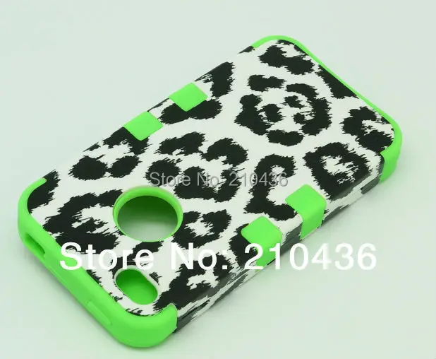 phone cases leopard three-piece soft shell for iphone 4 4s case free shipping |