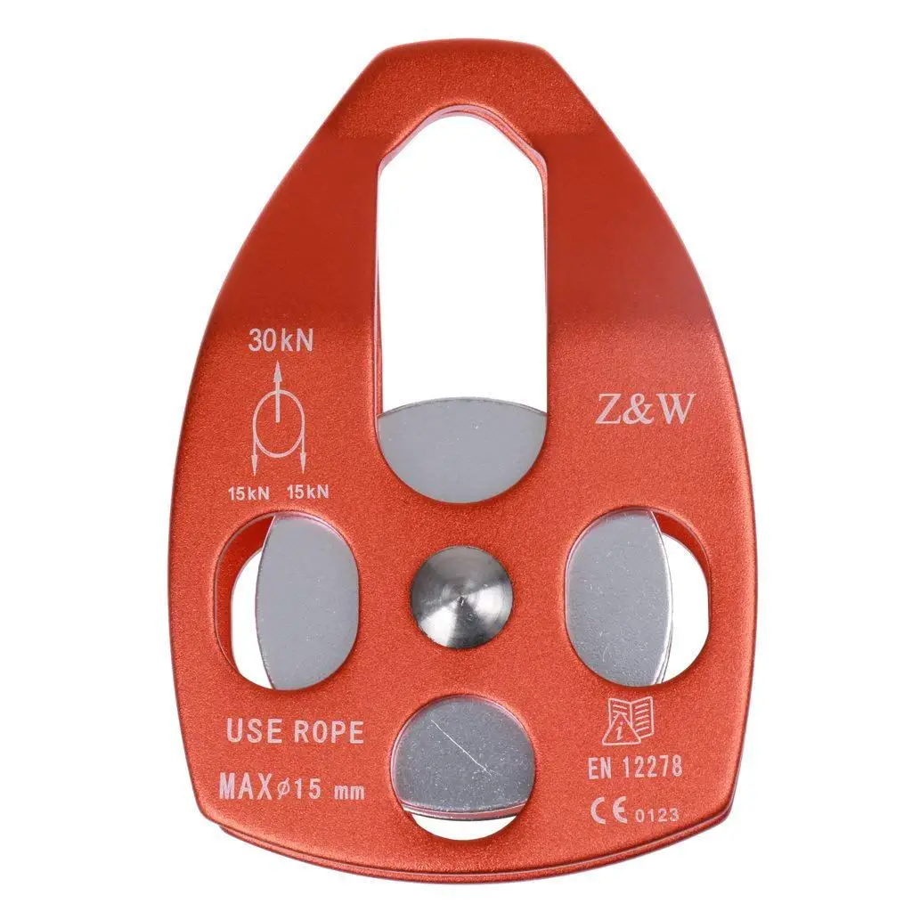 30kn Rope pulley great rea Simple / Double For Tree Climbing Lifting - One Size | Pulley Blocks