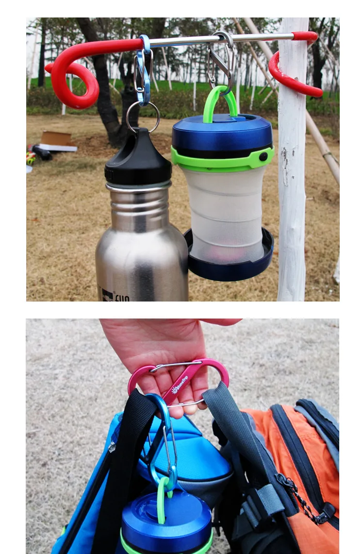 Aluminum S-shaped mountaineering buckle multifunctional 8-shaped quick hanging EDC Keychain outdoor backpack trumpet