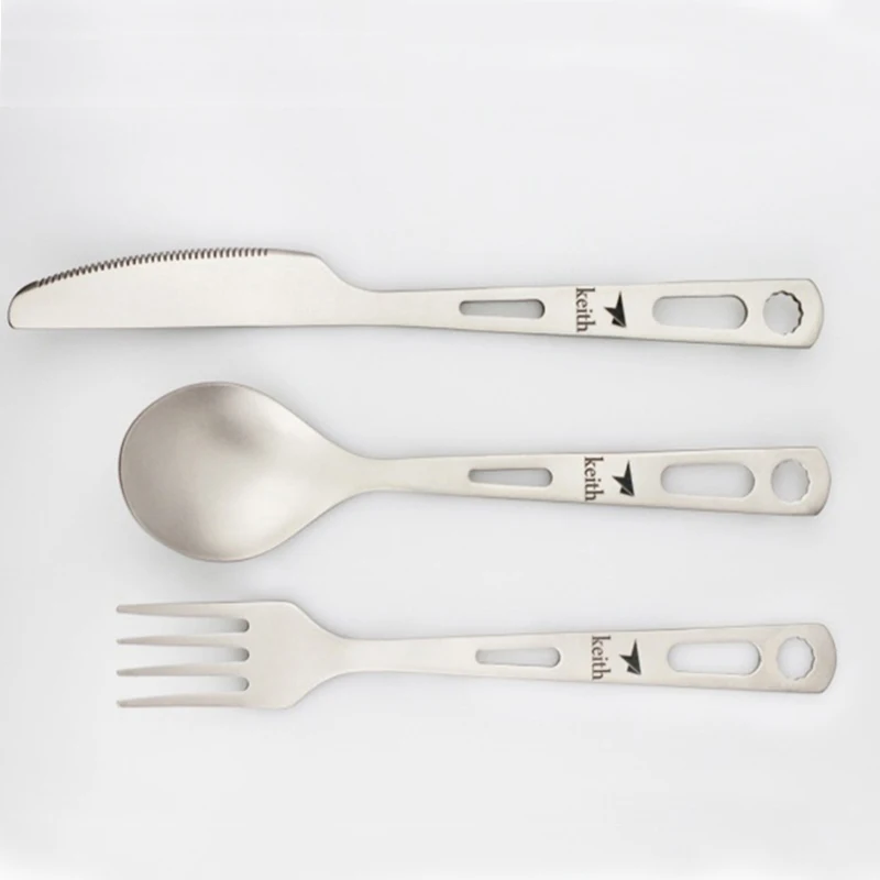 Портативная столовая посуда Keith Titanium нож для кемпинга на открытом воздухе вилка