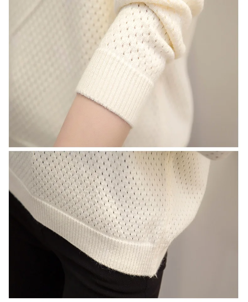 

Women Sweaters And Pullovers 2021 Spring Autumn Korean Hollow Sweaters Womens Loose Knitted Sweater Female V-neck Pullover Tops