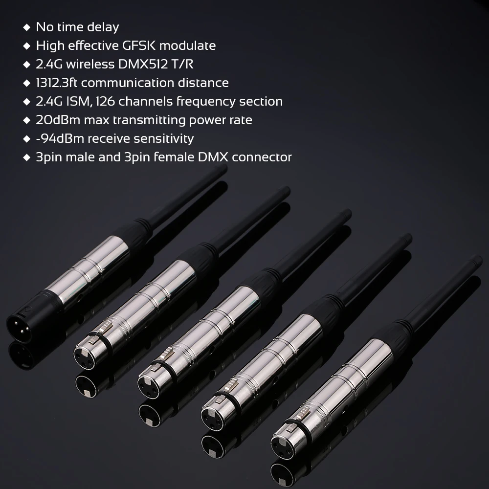 Для DJ диско свет Вечерние огни DMX512 2,4G ISM Беспроводной 5 шт. комплект передатчика для DJ шоу клуб DJ сценический свет