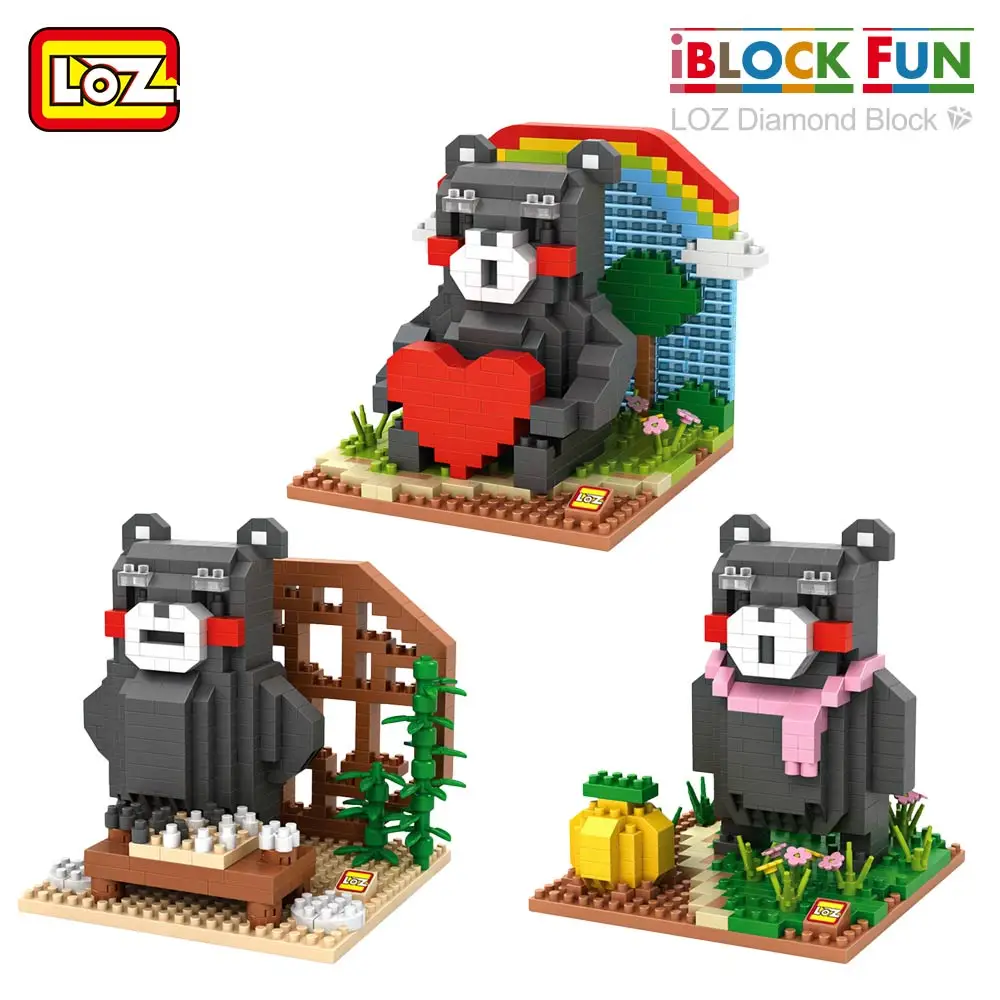 LOZ алмазные блоки милый медвежонок Япония мультфильм фигурка аниме строительные