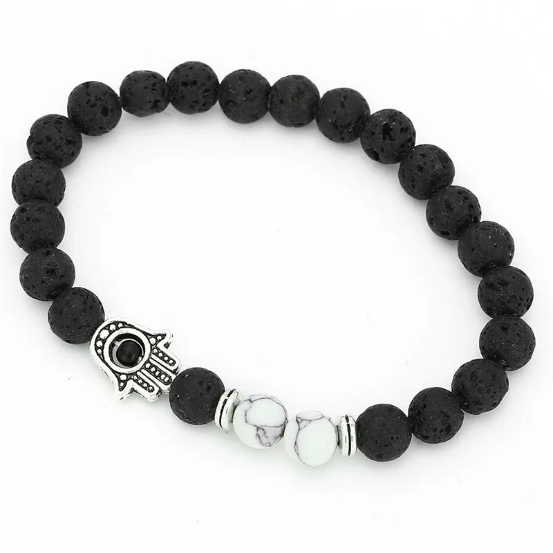 Новые модные мужские браслеты NADEEM с бусинами мала сглаза лавовый камень стрейч