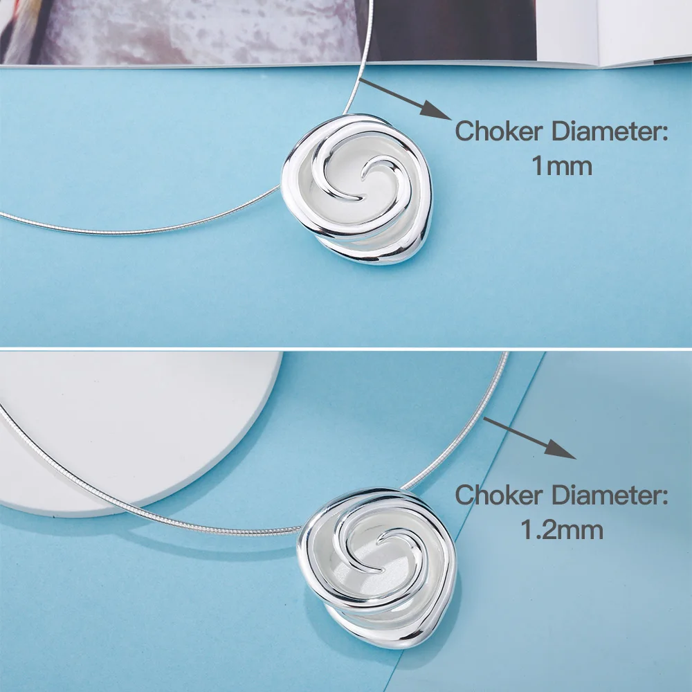 

SA SILVERAGE 925 Sterling Silver Jewelry Sets for Women Rose Flower Choker Pendant Necklaces Stud Earrings Fine Jewelry