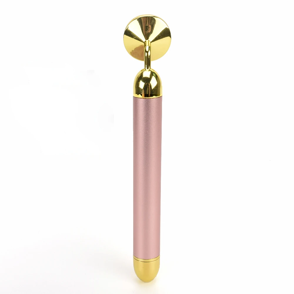Gold beauty Bar Вибрационный ролик для лица Электрический массажер с нефритовой головкой против морщин Подтяжка кожи розовый КВАРЦЕВЫЙ массаж лица