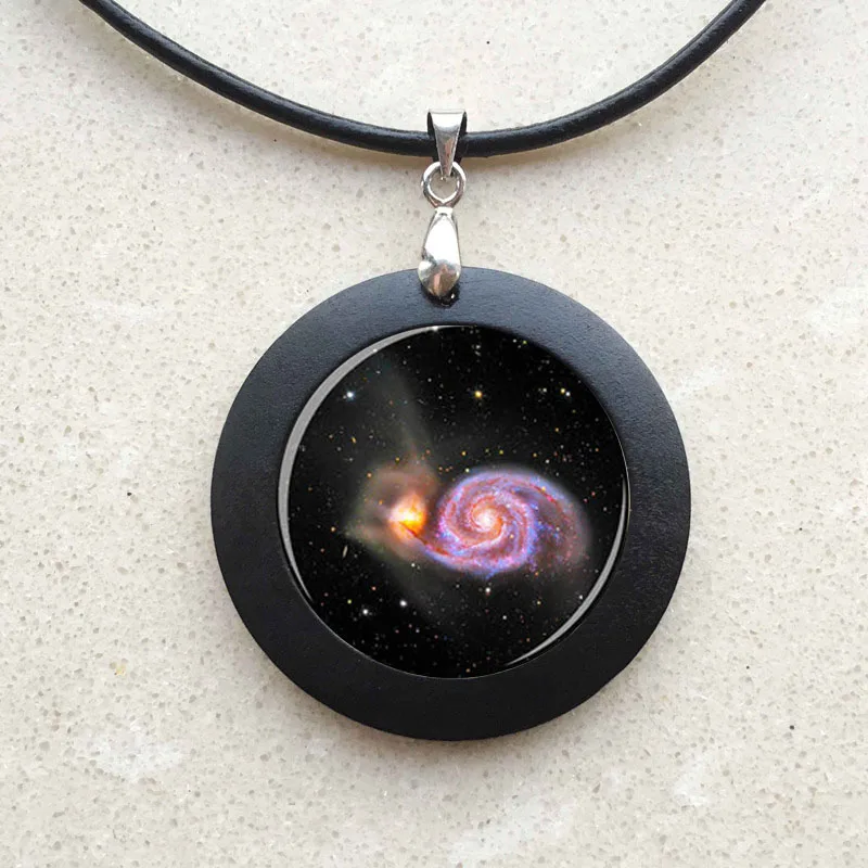 Черная Nebula Helix подвеска Nebula ювелирное изделие галактика рыба черное дерево ожерелье спиральная Туманность Созвездие Шарм Aquarius universe - Окраска металла: 6