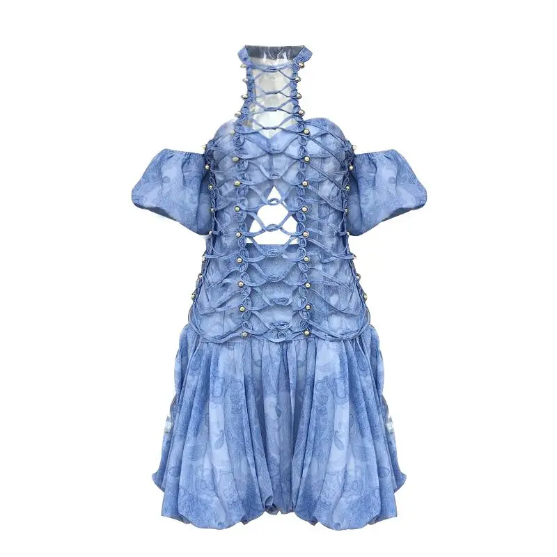 2019 сексуальная женская одежда с открытыми плечами синее платье летняя мода