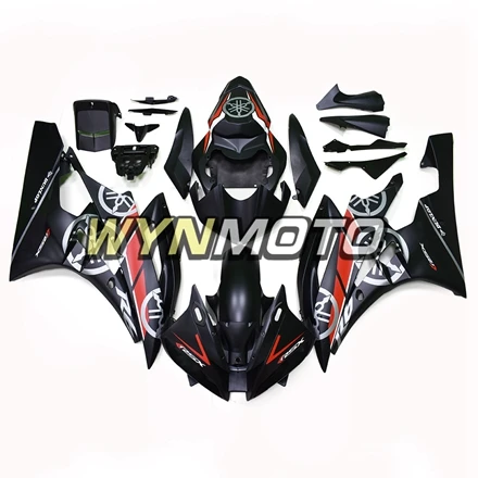 Выполните обтекатели комплект для Yamaha R6 2006-2007 06 07 год впрыск АБС пластмасса Кузов Мотоцикл Матовый Черный крышки капоты
