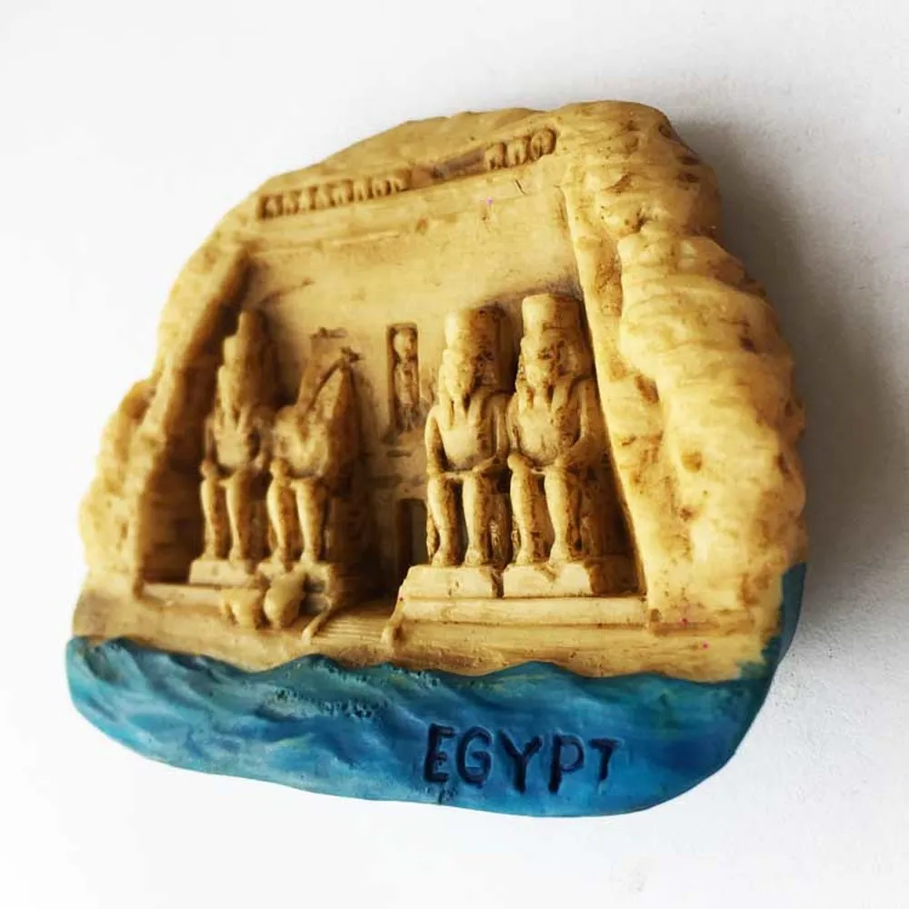 Египетские храмы Abu Simbel 3D смолы магниты на холодильник Туризм Сувенир домашнее украшение холодильник магнитные наклейки