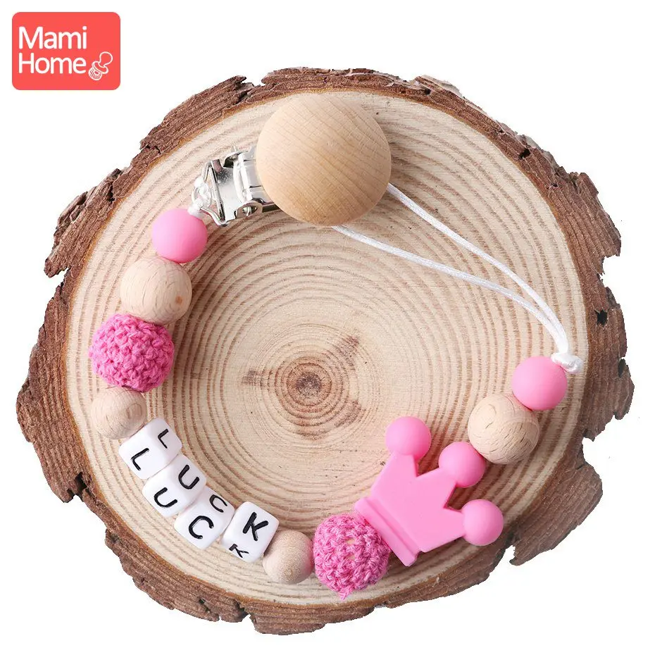 Hot Pink mamihome 1pc Baby Teether Silicone Chain Personalized Pacifier Silicone Crown For Pacifier Clip Teether For Teeth Baby Teether - Цвет: Hot Pink